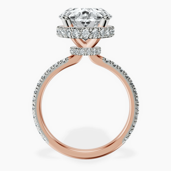 10kt Rose Gold Cleopatra Halo Lab Diamond Ring side right image one