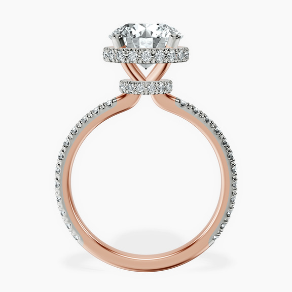 18kt Rose Gold Cleopatra Halo Lab Diamond Ring side right image one