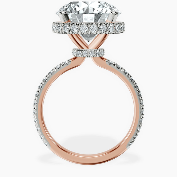 14kt Rose Gold Cleopatra Halo Lab Diamond Ring side right image one