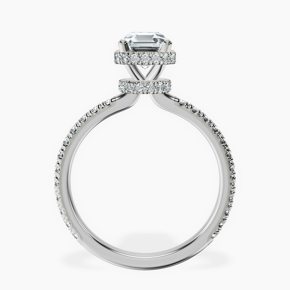 14kt White Gold Cleopatra Halo Lab Diamond Ring side right image one