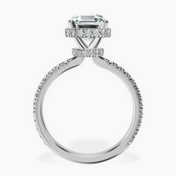 14kt White Gold Cleopatra Halo Lab Diamond Ring side right image one