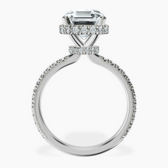 14kt White Gold Cleopatra Halo Lab Diamond Ring side right image one