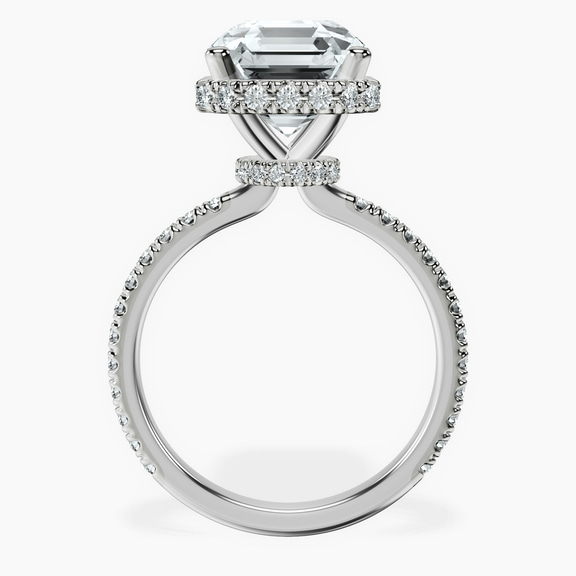 14kt White Gold Cleopatra Halo Lab Diamond Ring side right image one