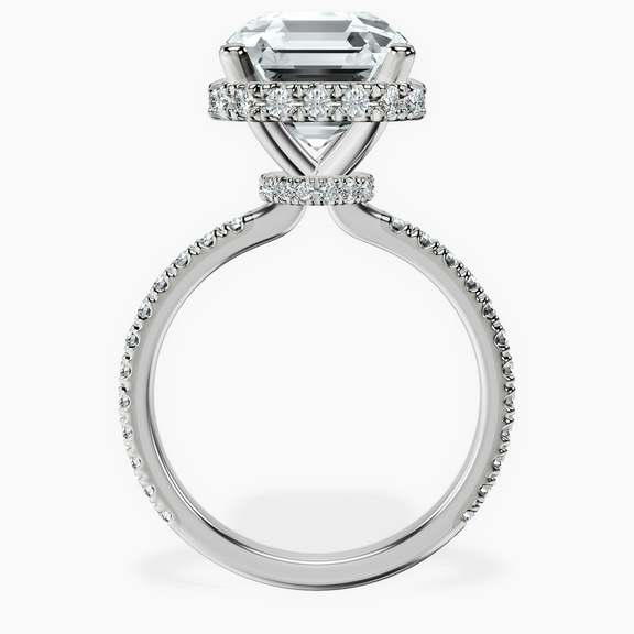 14kt White Gold Cleopatra Halo Lab Diamond Ring side right image one