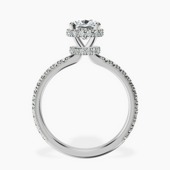 14kt White Gold Cleopatra Halo Lab Diamond Ring side right image one
