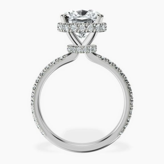 14kt White Gold Cleopatra Halo Lab Diamond Ring side right image one