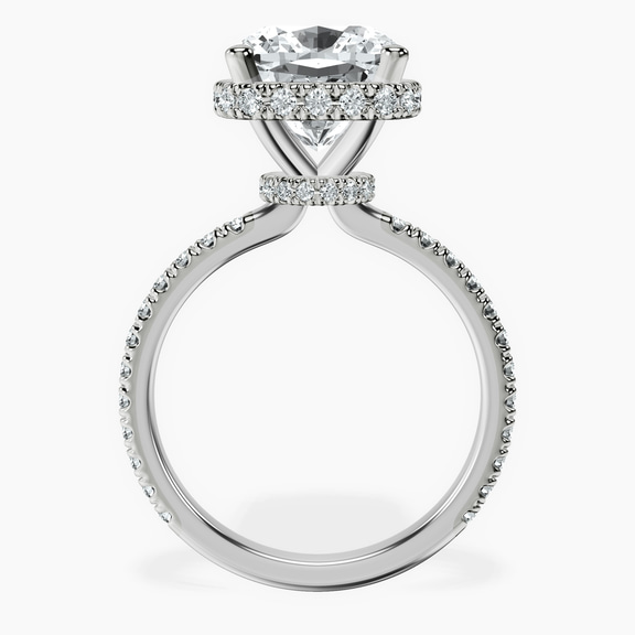 14kt White Gold Cleopatra Halo Lab Diamond Ring side right image one