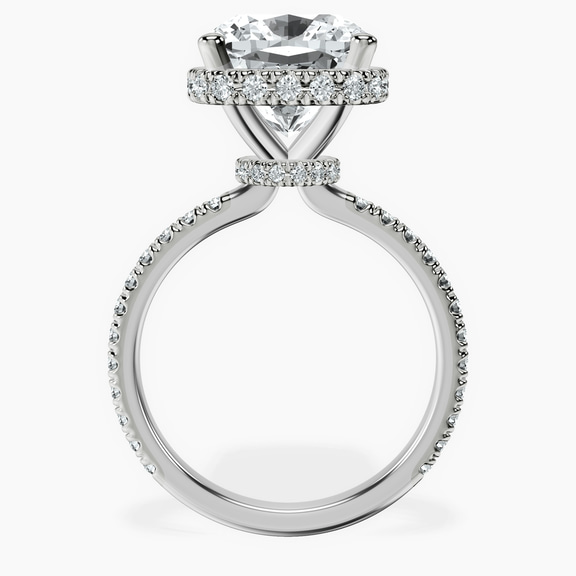 14kt White Gold Cleopatra Halo Lab Diamond Ring side right image one