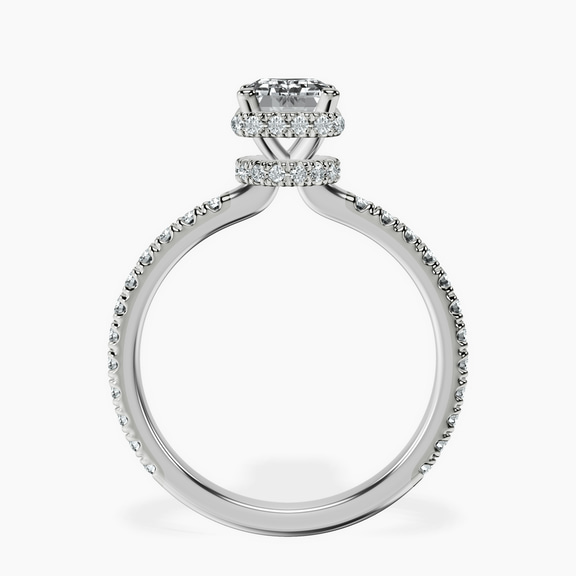 10kt White Gold Cleopatra Halo Lab Diamond Ring side right image one