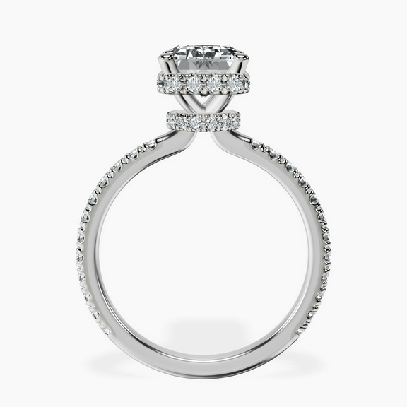 14kt White Gold Cleopatra Halo Lab Diamond Ring side right image one