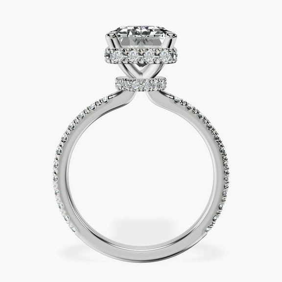 14kt White Gold Cleopatra Halo Lab Diamond Ring side right image one