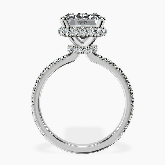 14kt White Gold Cleopatra Halo Lab Diamond Ring side right image one