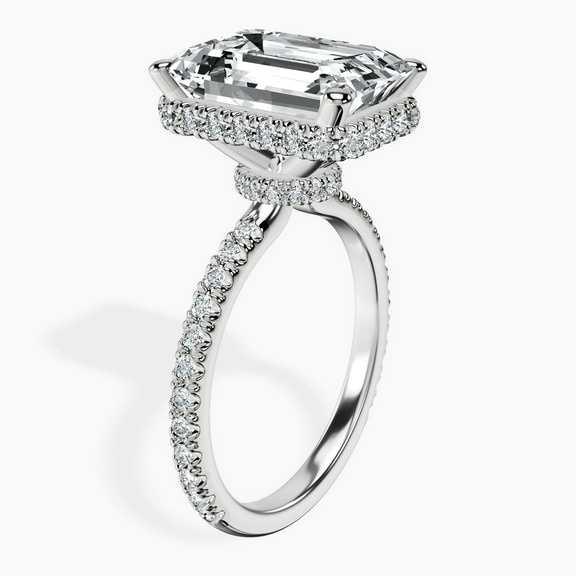 14kt White Gold Cleopatra Halo Lab Diamond Ring standing product image one