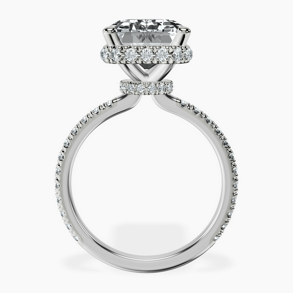 14kt White Gold Cleopatra Halo Lab Diamond Ring side right image one