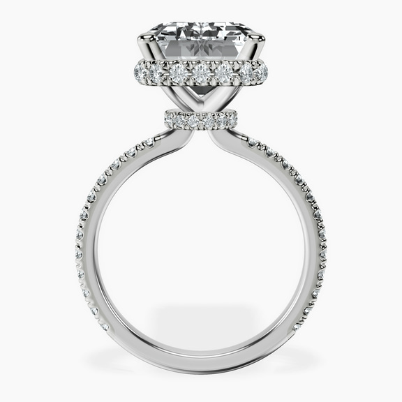 10kt White Gold Cleopatra Halo Lab Diamond Ring side right image one