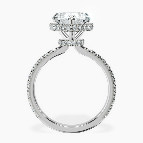 14kt White Gold Cleopatra Halo Lab Diamond Ring side right image one