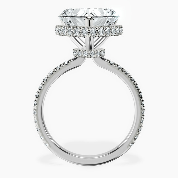 14kt White Gold Cleopatra Halo Lab Diamond Ring side right image one