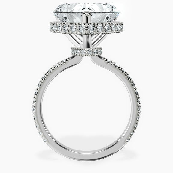 14kt White Gold Cleopatra Halo Lab Diamond Ring side right image one