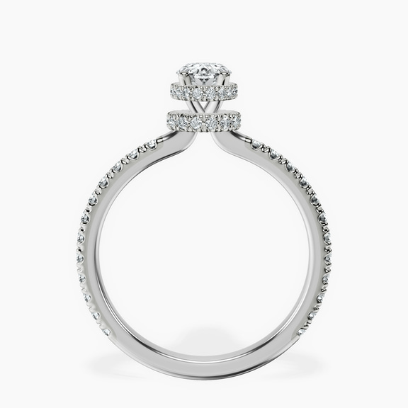 14kt White Gold Cleopatra Halo Lab Diamond Ring side right image one