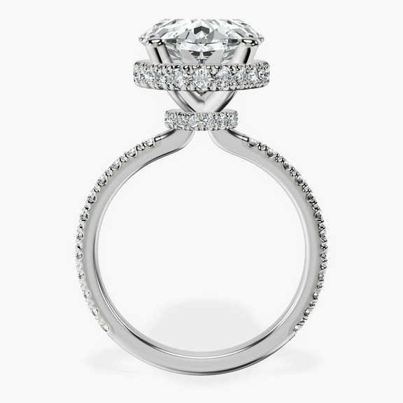 10kt White Gold Cleopatra Halo Lab Diamond Ring side right image one