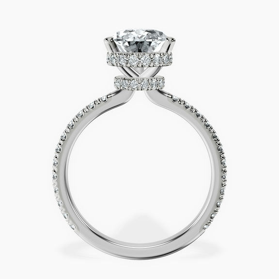 14kt White Gold Cleopatra Halo Lab Diamond Ring side right image one