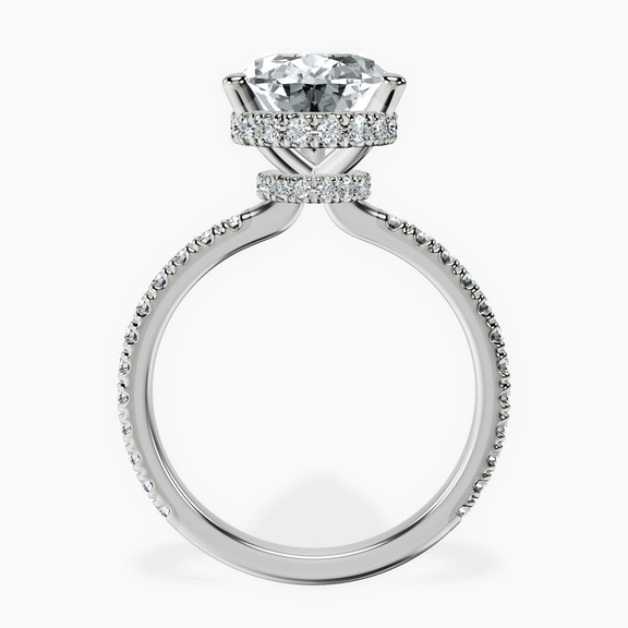 14kt White Gold Cleopatra Halo Lab Diamond Ring side right image one