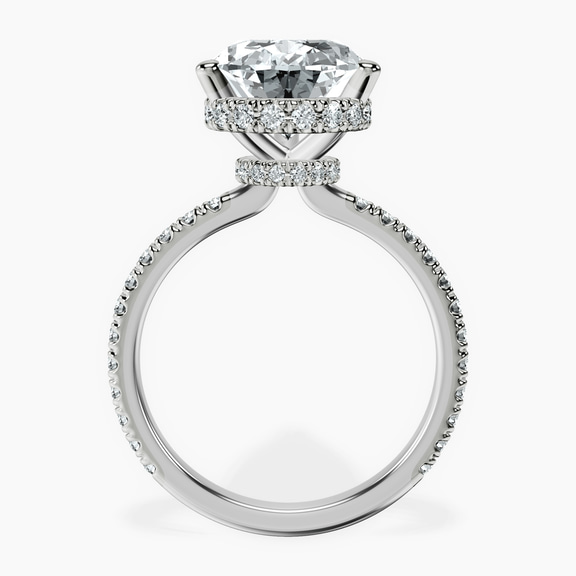 14kt White Gold Cleopatra Halo Lab Diamond Ring side right image one