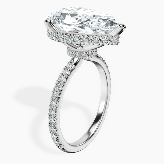 14kt White Gold Cleopatra Halo Lab Diamond Ring standing product image one