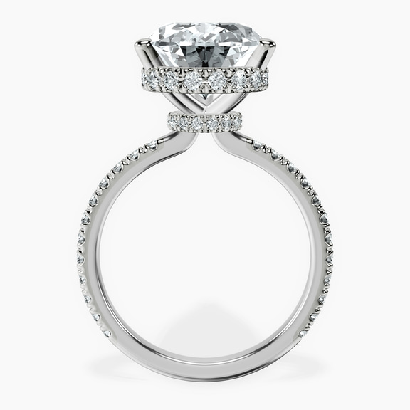 14kt White Gold Cleopatra Halo Lab Diamond Ring side right image one