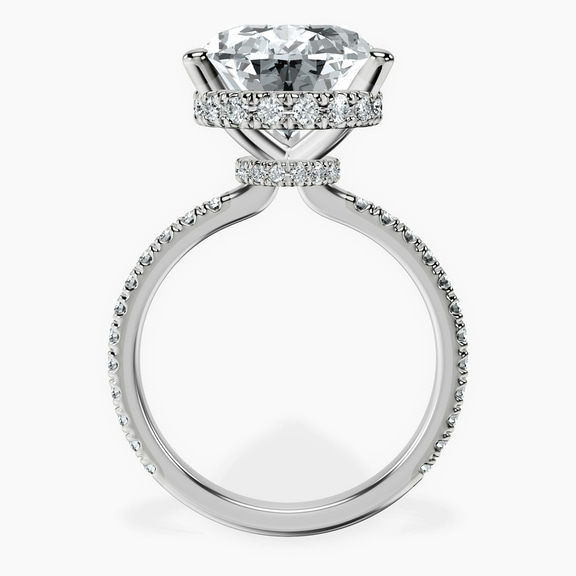 14kt White Gold Cleopatra Halo Lab Diamond Ring side right image one