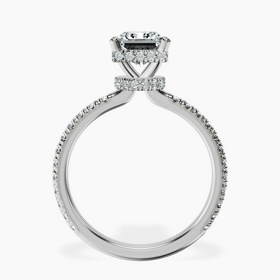 14kt White Gold Cleopatra Halo Lab Diamond Ring side right image one