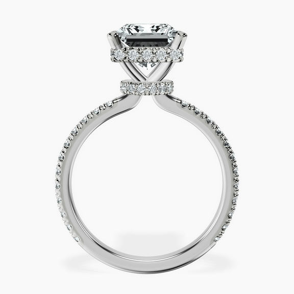 14kt White Gold Cleopatra Halo Lab Diamond Ring side right image one