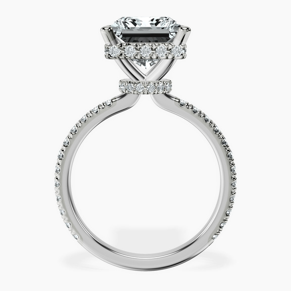 14kt White Gold Cleopatra Halo Lab Diamond Ring side right image one