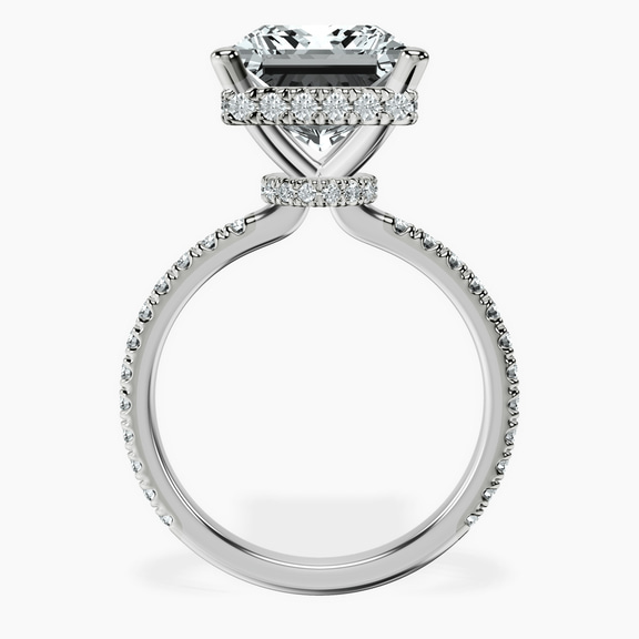 14kt White Gold Cleopatra Halo Lab Diamond Ring side right image one