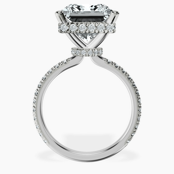 14kt White Gold Cleopatra Halo Lab Diamond Ring side right image one