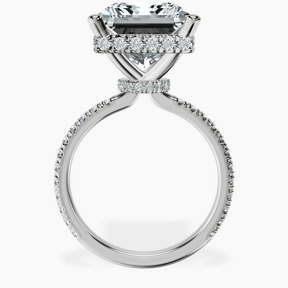 14kt White Gold Cleopatra Halo Lab Diamond Ring side right image one