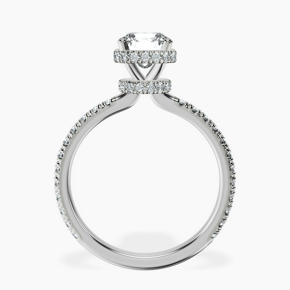 14kt White Gold Cleopatra Halo Lab Diamond Ring side right image one