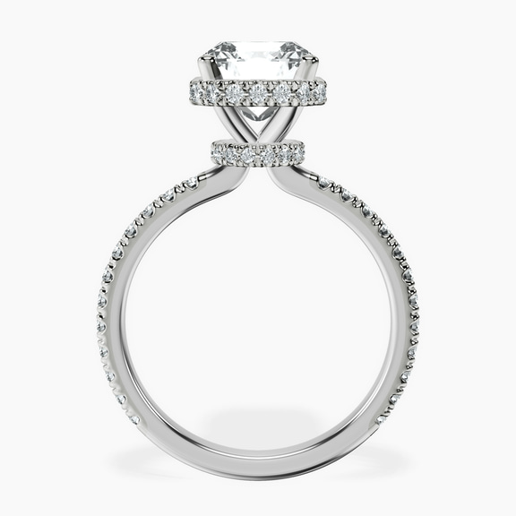 14kt White Gold Cleopatra Halo Lab Diamond Ring side right image one