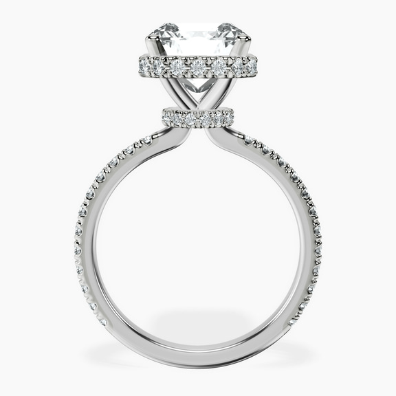 14kt White Gold Cleopatra Halo Lab Diamond Ring side right image one