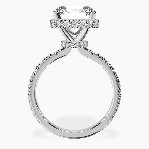 14kt White Gold Cleopatra Halo Lab Diamond Ring side right image one