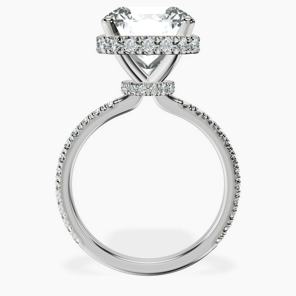 14kt White Gold Cleopatra Halo Lab Diamond Ring side right image one