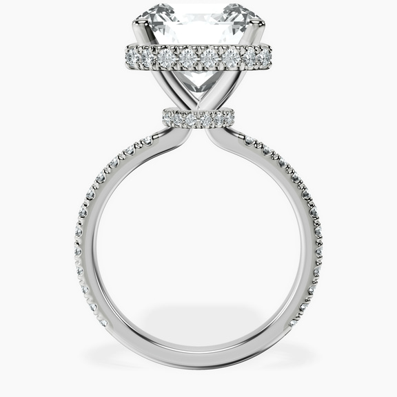 14kt White Gold Cleopatra Halo Lab Diamond Ring side right image one