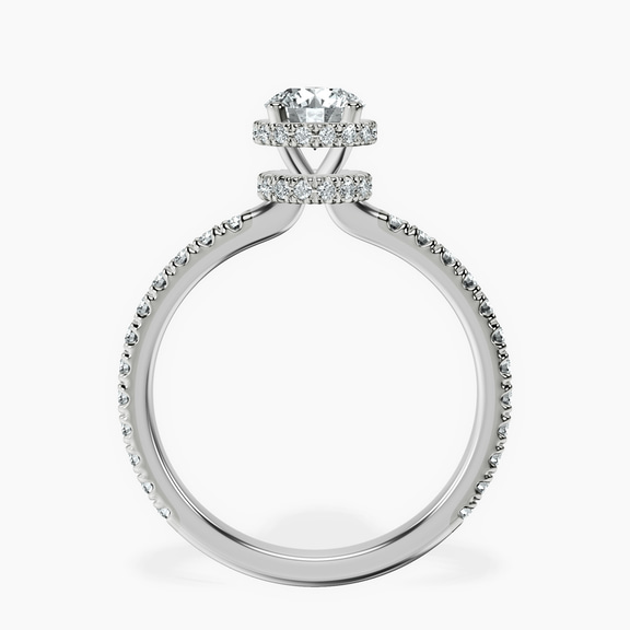 14kt White Gold Cleopatra Halo Lab Diamond Ring side right image one