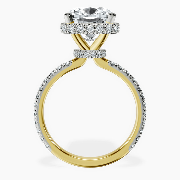 14kt Yellow Gold Cleopatra Halo Lab Diamond Ring side right image one
