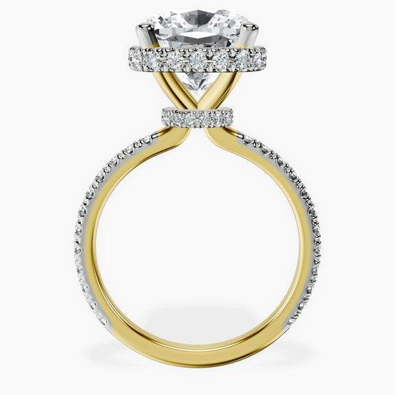 14kt Yellow Gold Cleopatra Halo Lab Diamond Ring side right image one