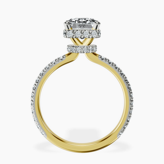 10kt Yellow Gold Cleopatra Halo Lab Diamond Ring side right image one