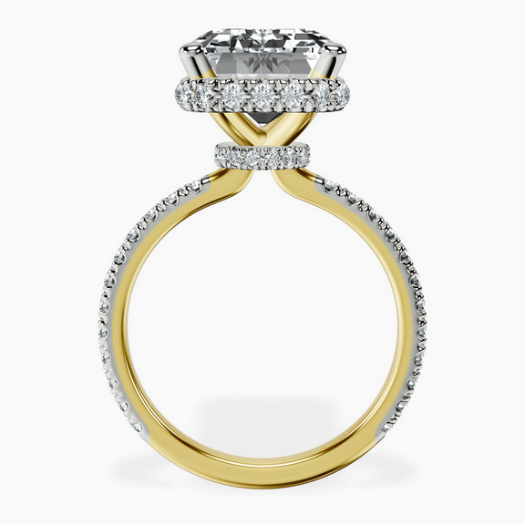 18kt Yellow Gold Cleopatra Halo Lab Diamond Ring side right image one