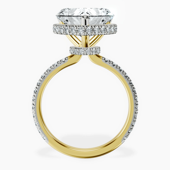 14kt Yellow Gold Cleopatra Halo Lab Diamond Ring side right image one