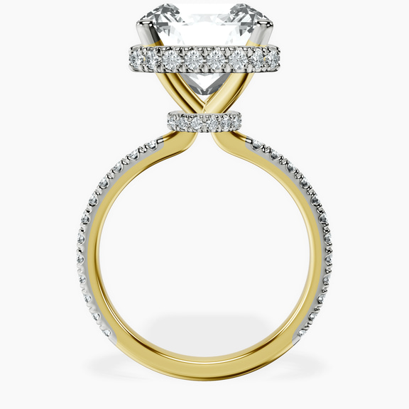 14kt Yellow Gold Cleopatra Halo Lab Diamond Ring side right image one