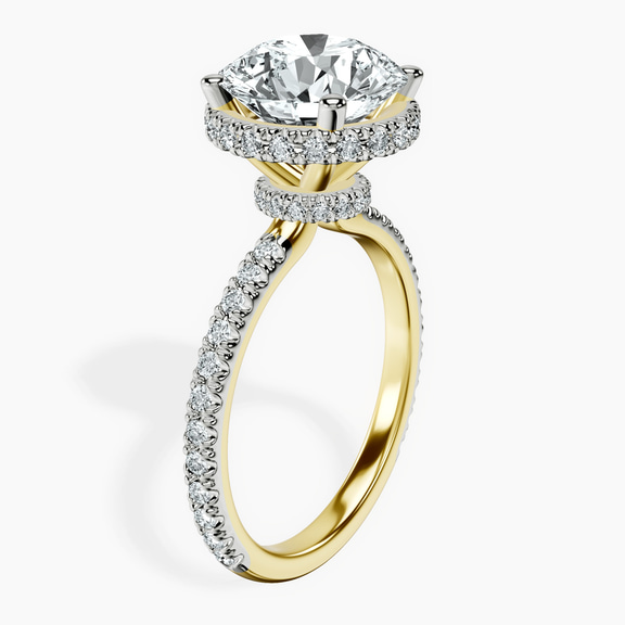 10kt Yellow Gold Cleopatra Halo Lab Diamond Ring standing product image one
